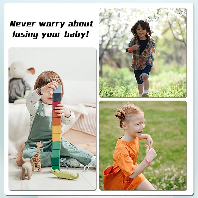 4 Pack Kids Bracelet Compatible with AirTag, GPS Kid Tracker Holder Braided Wristband for Apple Air Tag, 2022 Upgraded Nylon Adjustable Anti Lost Watch Band Fits Airtag for Kids Children(solid color)