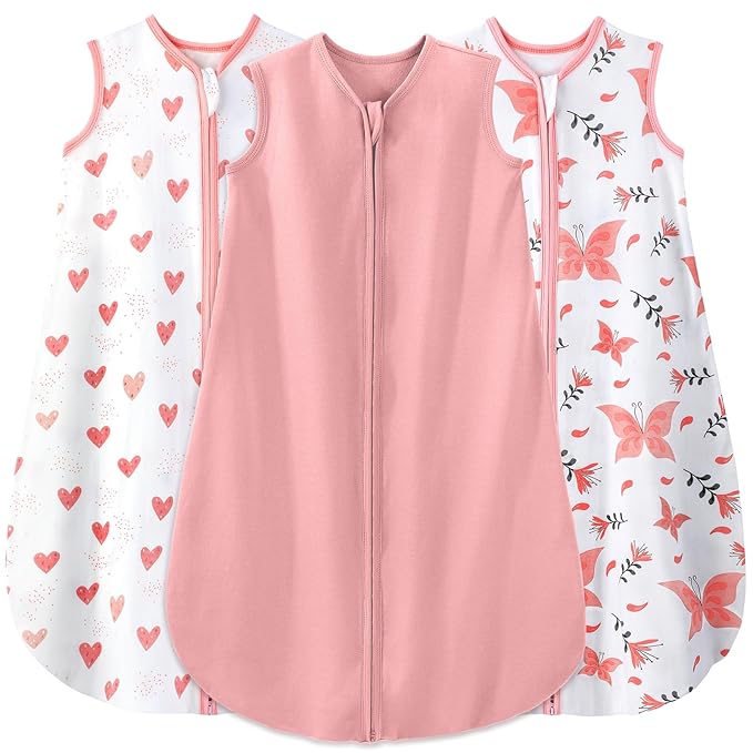 Yoofoss Baby Sleep Sack 12-18 Months Baby Wearable Blanket 100% Organic Cotton 2-Way Zipper TOG 0.5 Toddler Sleeping Sack, Lightweight Sleep Sacks for Babies(Large)