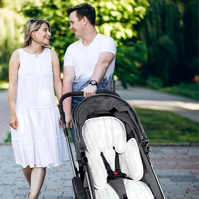 Pea Pod Baby Cushion, 2 in 1 Baby Swings Insert or Girls Extra Soft Breathable Cushion, Compatible for Strollers, and Bouncers, Striped Pattern