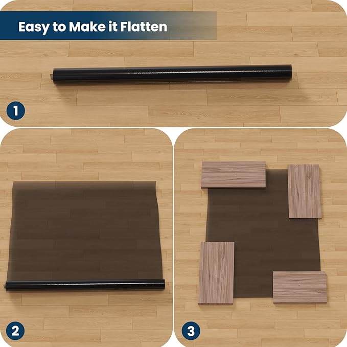 Floor Mat for Outdoor Indoor, 8'×10' Large Translucent Black Plastic Area Rug for Dining Room, Durable Non-Slip Hard Floor Living Room Rug, Waterproof Floor Protector for Garage, High Traffic Areas