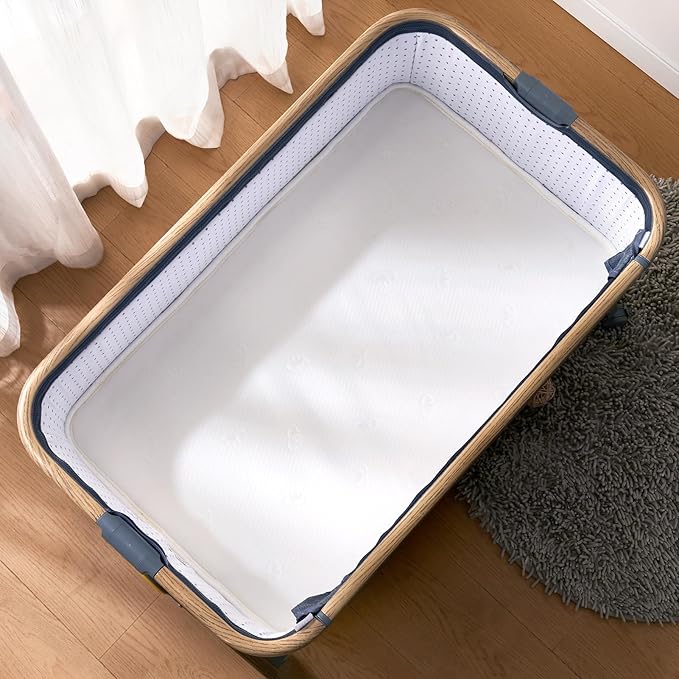 Baby Bassinet Mattress 33x 20 inches- Firm Support and Comfort Premium Foam,Noiseless and Odorless,Hypoallergenic Small Crib Mattress, Fits Moses Basket, Dual Sided with Soft Breathable Fabric