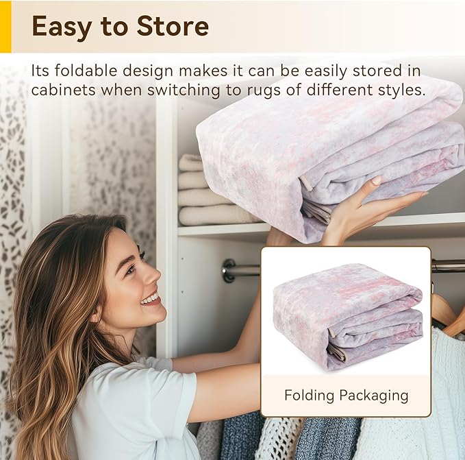 Washable Area Rugs 6ft Non-Slip Modern Abstract Soft for Living Room Entryway Bedroom Nursery, Print Pattern, Grey Pink