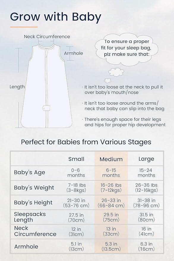 TotAha Baby Sleep Sacks 3-Pack, Stretchy, Silky Comfort, Buttery Soft, Swaddle Transition Sleeping Bag, 2-Way Safe Zippers, Wearable Blanket Baby Sleep Bag for 6-12-15 Months 0.5 TOG