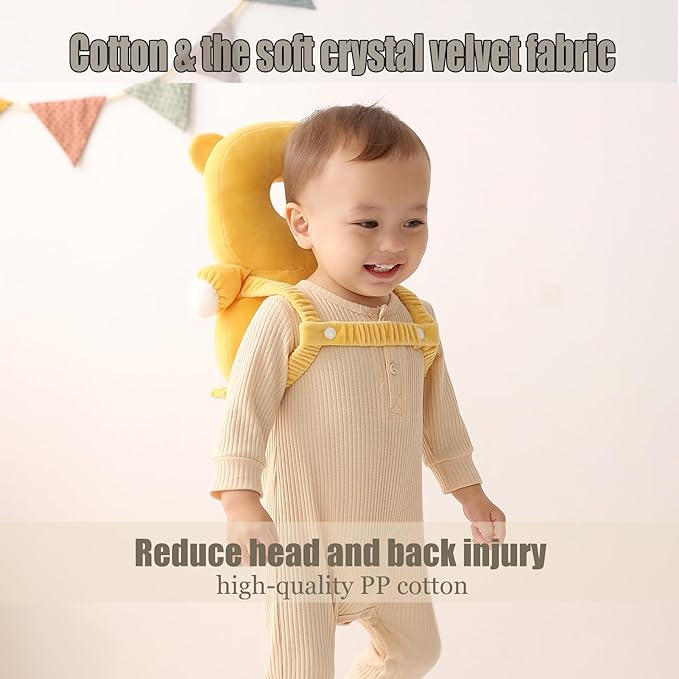 Feidoog Baby Head Protector Cushion Backpack with 3 Knee Pads for Walking & Crawling,Tiger