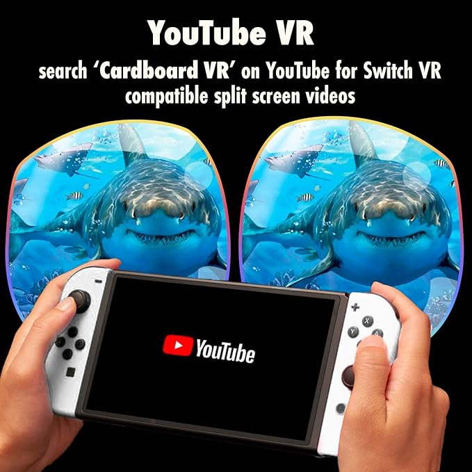 Orzly VR Headset Designed for Nintendo Switch & Switch OLED Console with Adjustable Lens for a Virtual Reality Gaming Experience and for Labo VR - White - Gift Boxed Edition