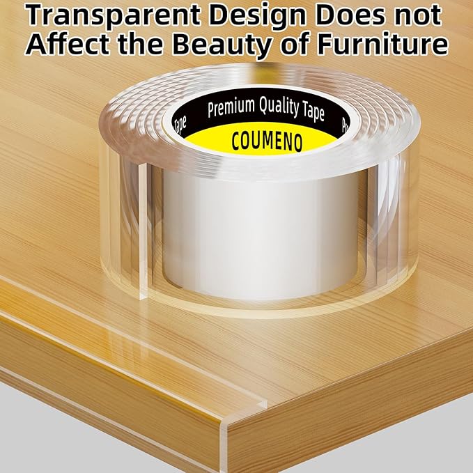 Clear Edge Protector, 0.8in x 9.84FT, Safe Corner Protector, Anti-Sharp Edge Protector, for Furniture, Drawers, Tables, Cabinets