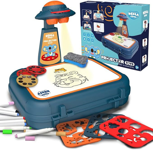 Drawing Kit 4-6, Drawing Projector for Kids, Art Sketch Projector Drawing and Tracing Include 64 Projection Image, Color Pen, Drawing Stencil, Kids Learn How to Draw Toys Set for Boys Girl Ages 3-5