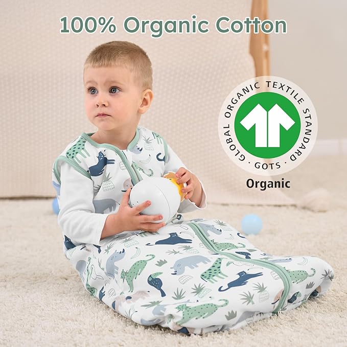 Yoofoss Baby Sleep Sack 12-18 Months, 1.5 Tog Baby Wearable Blanket with 2-Way Zipper, 100% Cotton Organic Fabric Winter Infant Sleeping Sack, Warm Soft Comfy