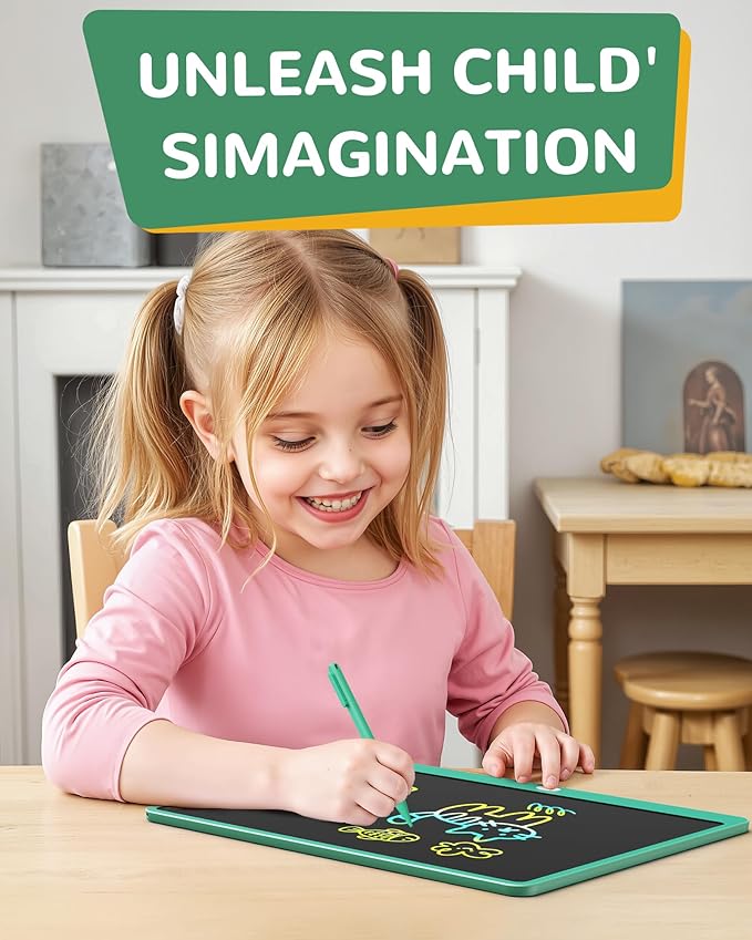 KOKODI LCD Writing Tablet, 16 Inch Colorful Toddler Doodle Board Drawing Tablet, Erasable Reusable Electronic Drawing Pads, Educational and Learning Toy for 3-6 Years Old Boy and Girls(Green)