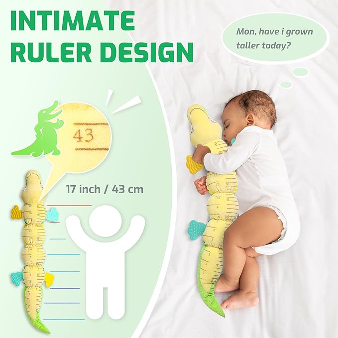 Sumobaby Baby Toys Musical Crocodile, Stuffed Animal Activity Soft Toys with Teether,Multi-Sensory Crinkle, Rattle and Textures, for Tummy Time Baby Toys 0 to 12 Months Boys, Girls, Alligator (Green)