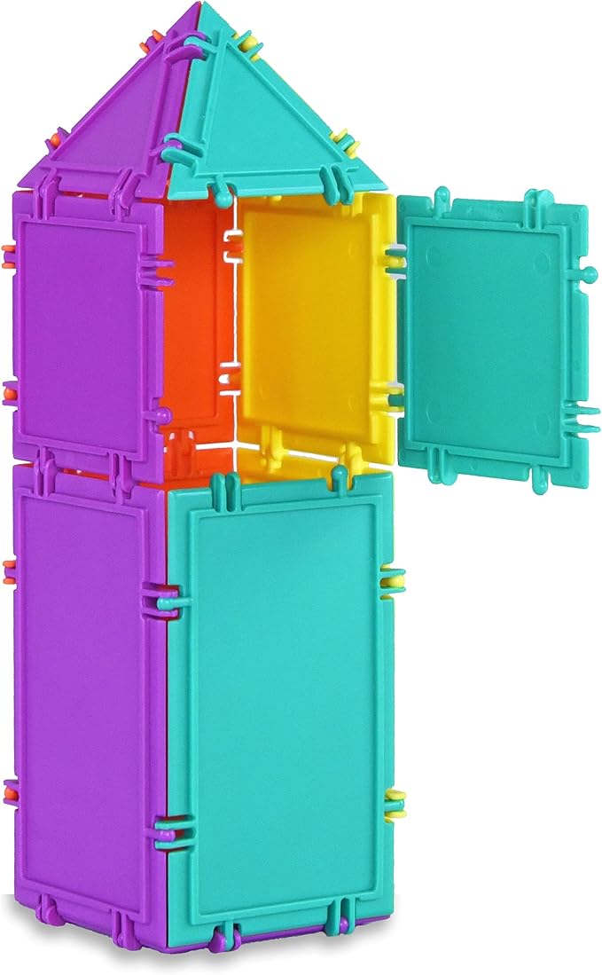 3D Building Set for Learning Math, Includes Many Online Activities,32-pc, Made in USA (Triangle/Rectangle/Square)