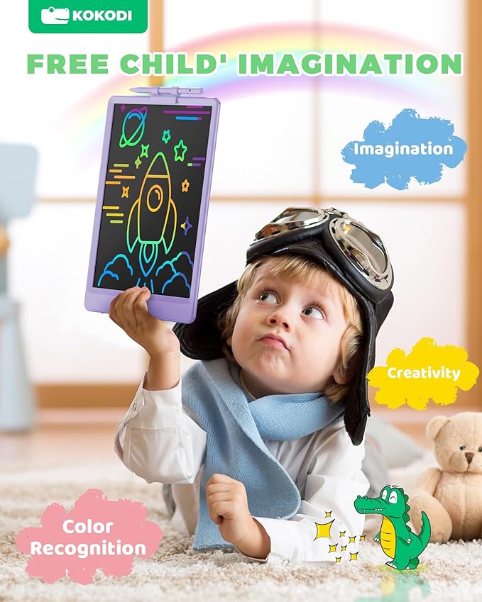 KOKODI 10 Inch LCD Writing Tablet, Purple Drawing Boards for Kids(Purple)