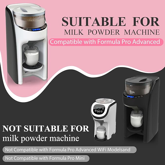 2 Sets Replacement Funnel Compatible with Baby Brezza Replacement Parts Funnel and Cover Baby Formula Dispenser, Grey