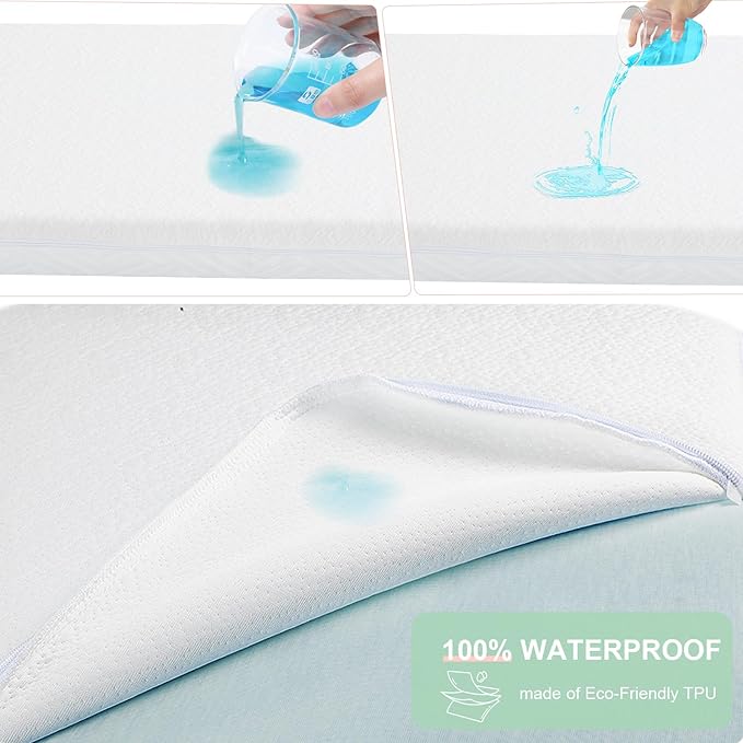 ANGELBLISS Pack and Play Mattress, 38 x 26 Pack N Play Mattress for Baby and Toddlers, Gel Memory Foam Mattress with Removable Cover, Dual Side Premium Playpen Mattress, BM-01