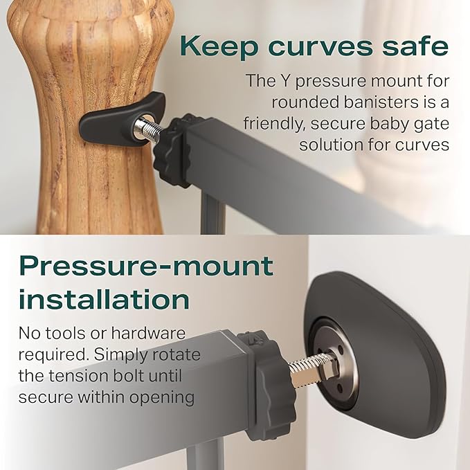 Cumbor 36" Extra Tall Baby Gate for Dogs and Kids with Wide 2-Way Door, 29.7"- 46" Width, and Auto Close Personal Safety for Babies and Pets, Fits Doorways, Stairs, and Entryways, Black