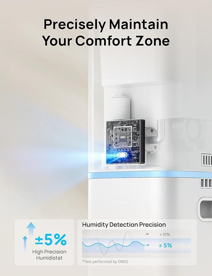 Dreo 11L Smart Humidifier Large Room 700 ft², 100H Cool Mist Air Humidifiers for Bedroom, Top-Fill Self-Cleaning Tank, 26dB, Auto Mode, Aroma Box, RGB Light, Remote & APP Control, Baby, Plant, Blue