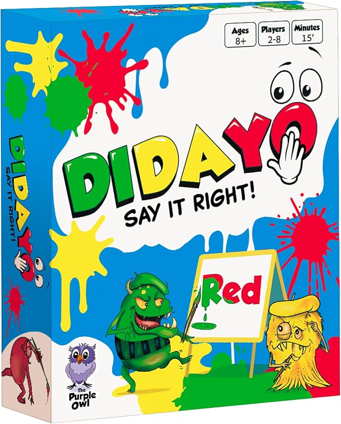 DiDaYo - Fast Paced Family Games, Brain Teaser Card Game for Kids 8-12, Ideal Speed Color Game for Teens and Adults, Fun Slumber Party Games, 2-8 Players, Travel Friendly