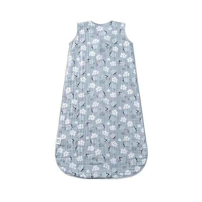 Baby Sleep Sack 2-4 T Baby Wearable Blanket 100% Organic Cotton 0.5 TOG Toddler Sleep Sacks 2- Way Zipper Soft 4 Layers 2T 3T 4T Sheep