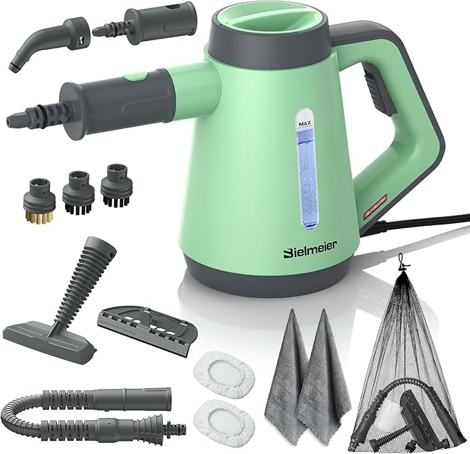 Handheld Pressurized Steam Cleaner - 15s Quick Start, Multi-Functional for Home, Kitchen, Bathroom, 8 Attachments, Chemical-Free, Safe & Efficient Cleaning Solution