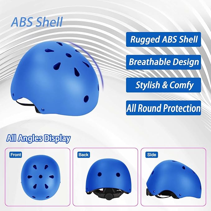 Kids Bike Helmet Set Adjustable Helmet for Ages 3-15 Kids Toddler Boys Girls Youth, Multi-Sport Bicycle Skateboarding Football Rollerskating Scooter Rollerblade Balance Bike Helmets