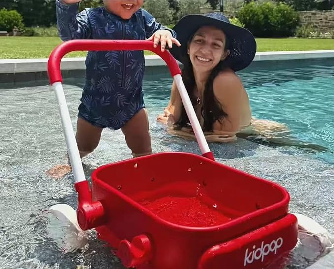 PULA Baby Push Walker with Wheels Toddler Wagon for First Learner Baby Toys 6-12 Months, 1 Year Old Birthday Gifts, Indoors and Outdoors (Red)