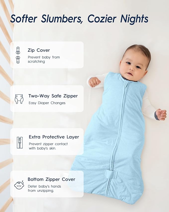 TotAha Toddler Sleep Sack 1.0 TOG for 2T-3T-4T, Premium Soft Wearable Blanket Baby Sleeping Bag with 2-way Safe Zipper for Girl Boy