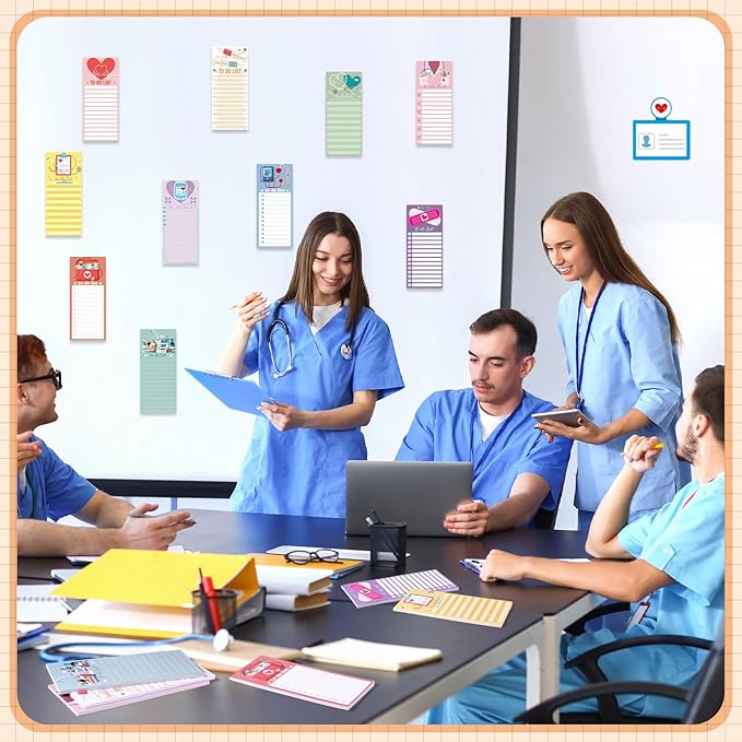 Censen 10 Pack 500 Sheets To Do List Notes Daily Checklist Notepads with 50 Sheets Each Undated Color Memo Pad Block Shopping List Pad Weekly Plan Notepad Organizer Planners(Colorful,Nurse)