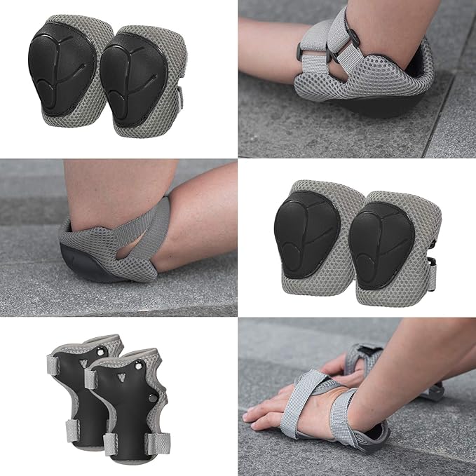 Kids Bike Helmet and Pads Set for Ages 2–14, CPSC Certified Adjustable Helmet with Knee Elbow Wrist Guards, for Skateboard, Scooter, Skating, Rollerblading, Multi-Sport Protective Gear