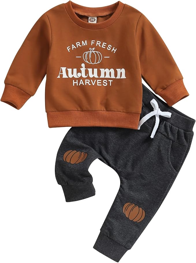 0-4T Toddler Boy Girl Halloween Outfit Fall Clothes Ghost Long Sleeve Sweatshirt Top Pants Baby Halloween Clothes
