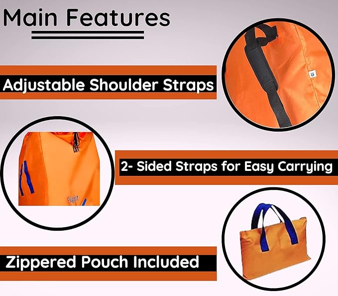 Alnoor USA Gate Check Bag for Single & Double Stroller Travel Bag for Air Plane | Extra Large & Ultra Durable - Includes Padded Shoulder Straps for Comfort & Durability With Pouch – Bonus E-Book