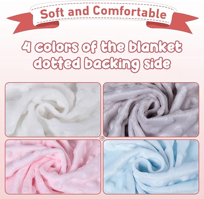 Personalized Baby Crib Bedding Set - Custom Name Lovely Elephant Design 3 Pcs Set - Soft Blanket with Double Layer Dotted Backing, Fitted Sheet, Room Rug for Newborns Boys Girls Shower Gift