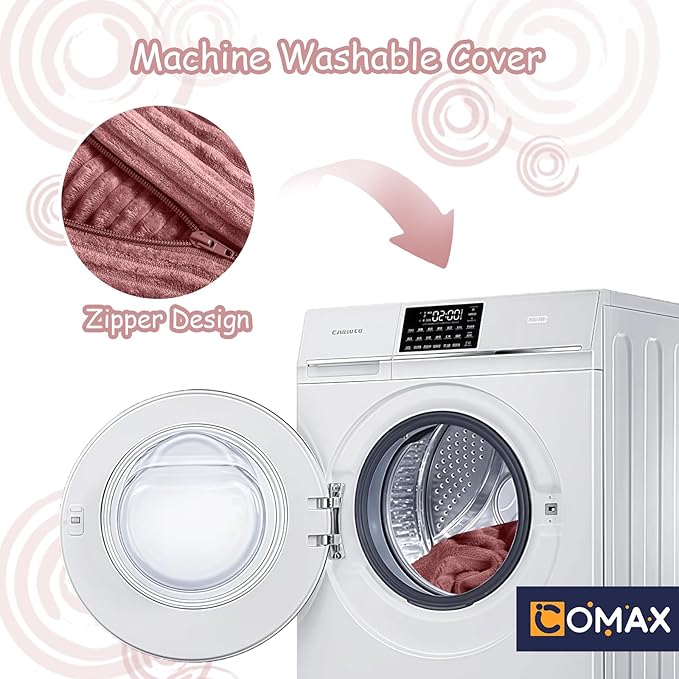 COMAX Kids Bean Bag Chair Turn into Beanbag Bed, Toddler Bean Chair Corduroy for Girl Boy Sleeping, Lazy Children Bean Bags with Filler, Convertible Child Floor Mattress, Light Pink