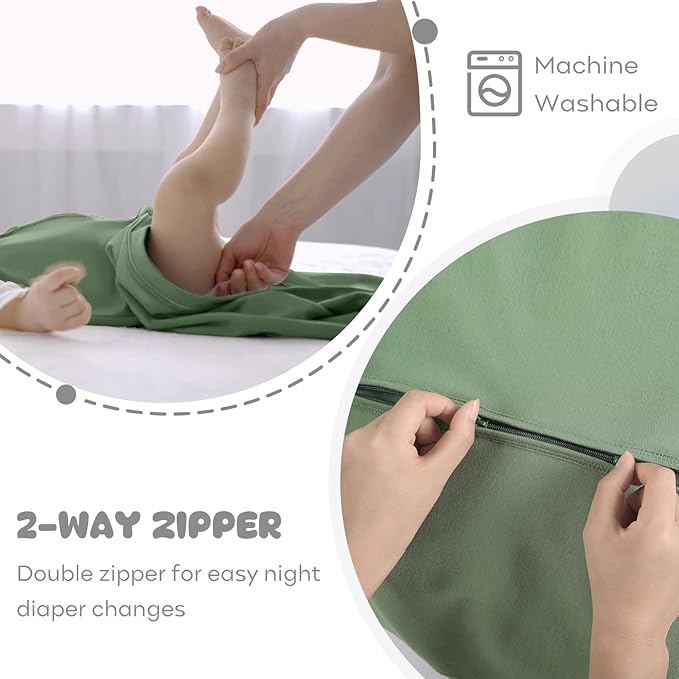 Yoofoss Baby Sleep Sack 18-24 Months Baby Wearable Blanket 100% Organic Cotton 2-Way Zipper Toddler Sleeping Sack，3 Pack Soft Lightweight Sleep Sacks for Babies