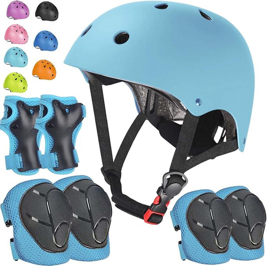Kids Bike Helmet Set Adjustable Helmet for Ages 3-15 Kids Toddler Boys Girls Youth, Multi-Sport Bicycle Skateboarding Football Rollerskating Scooter Rollerblade Balance Bike Helmets