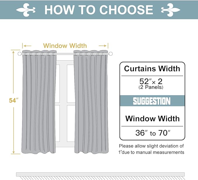 ChrisDowa 100% Blackout Curtains for Bedroom with Black Liner, 2 Thick Layers Total Blackout Thermal Insulated Grommet Window Curtains 2 Panels Set (Forest Green, 52 x 54 Inch)