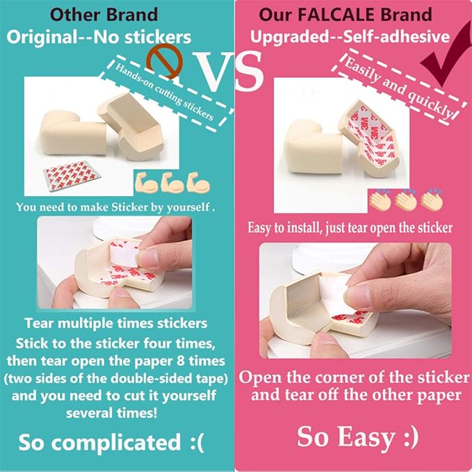 DYKESON Soft Corner Protector, Baby Safety Cushion, Corner Bumpers for Furniture, Corner Proofing for Baby, Corner Cushion, Table Edge Protector, Baby Proofing Edge, Corner Guards, 12 Pack, Beige