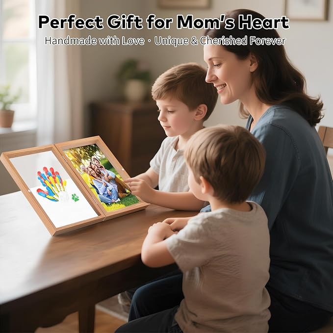 Omrhvi Family Handprint Kit, DIY Craft Keepsake, Hand Print Photo Frame, Family Gifts for New Mom, New Baby, New Parents, Grandparents, Mother's Day, Father's Day, Adoption Day, Anniversary