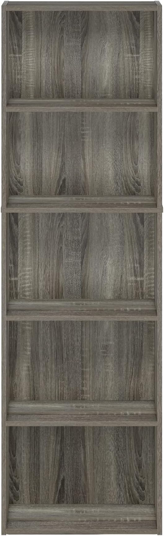 Furinno Luder Bookcase / Bookshelf / Storage Shelves, 5-Tier, French Oak