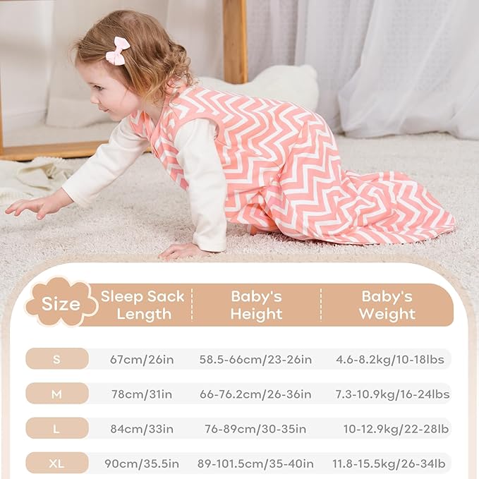 Yoofoss Baby Sleep Sack 0-6 Months Baby Wearable Blanket 100% Organic Cotton 2-Way Zipper TOG 0.5 Toddler Sleeping Sack, Lightweight Sleep Sacks for Babies(Small)