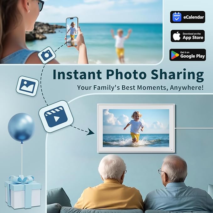 Digital Calendar, 15.6 Inch Wall Planner Digital Calendar & Chore Chart, IPS HD Touchscreen Interactive Display for Family Schedules, 2025 Calendar Share Photos/Schedules Instantly