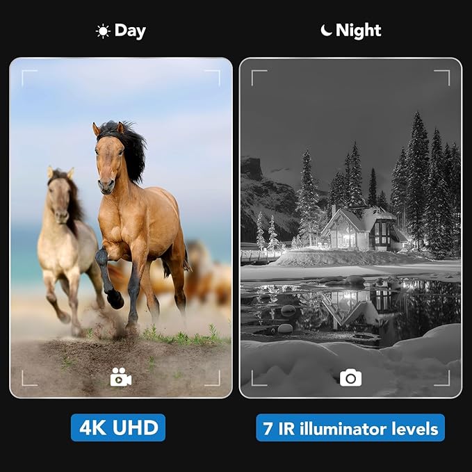 GTHUNDER Night Vision Goggles, Night Vision Binoculars – 4K UHD Video, 52MP Photos, App Remote Control, 10X Zoom, 4" HD Screen, 984ft, 7-Level IR, 4000mAh, 32GB Card – Ideal for Hunting & Security