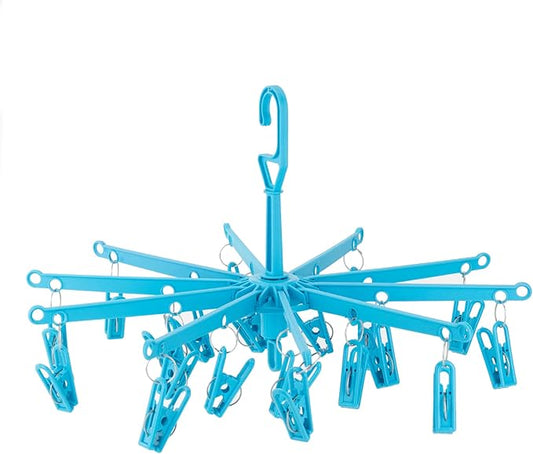 HANGERWORLD 20 Clip Hanging Laundry Drying Rack for Socks, Underwear and Baby Clothes (2 Pack)