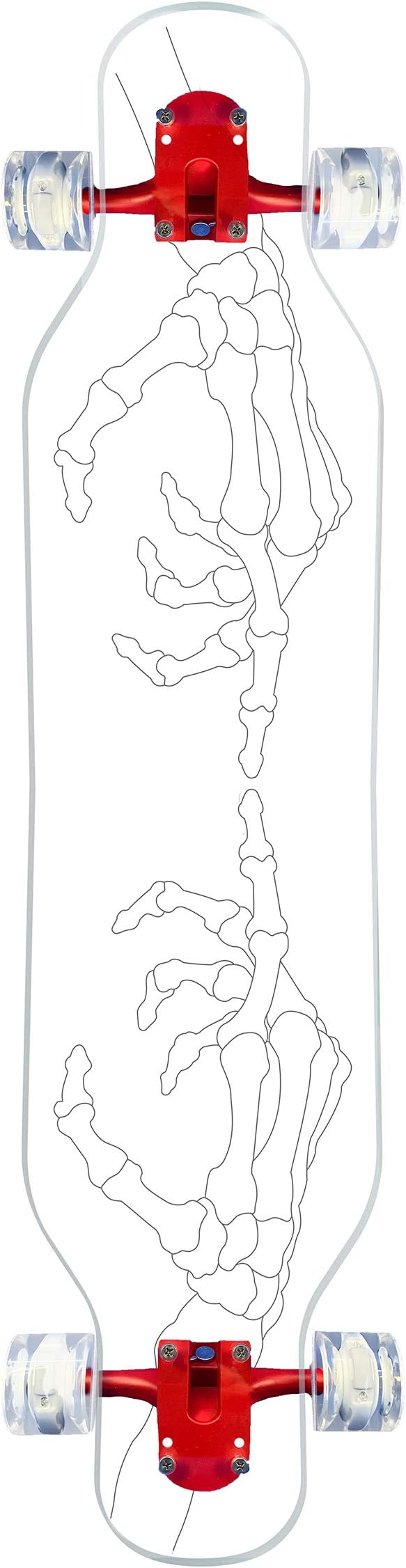 Clear Longboard Skateboard - Transparent Acrylic Long Boards with Light-Up LED Wheels for Smooth Rides - Ride The Streets in Style with Longboard Built for Beginners & Pros Alike