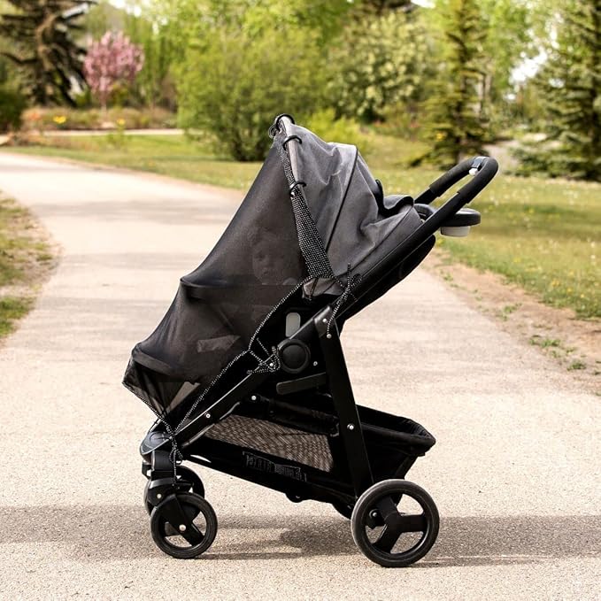 Stroller Sun Shade - Universal UV Protection Cover for Strollers Sunshade with See Through, Clip-On Sun Blocker, Sun Shield for Baby, Breathable Adjustable Fit, Full Coverage, X-Large