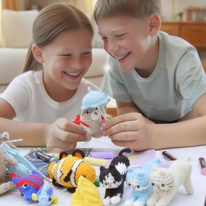 ChillFuzz Animal Crochet Kit Beginner Crochet Kit for Adults and Kids with Yarn Hook and Step by Step Instructions Relaxing DIY Gift Parrot