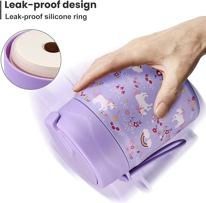 17oz Soup Thermo for Hot Food Kids,Insulated Food Jar with Spoon,Thermo Hot Food Lunch Container,Wide Mouth Leakproof Stainless Steel Lunch Box for School-Horse