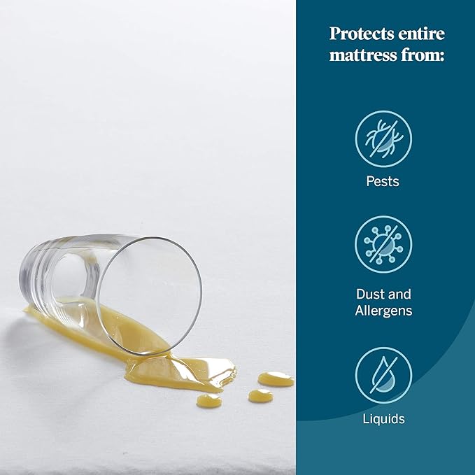 LUCID Premium Rayon made from Bamboo Jersey Mattress Protector - Ultra Soft - Waterproof - King