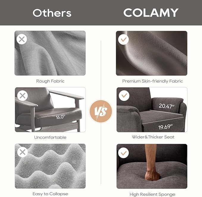 COLAMY Swivel Recliner Chair with Footrest, Strong Glide Chair High Back with Double-Layer Cushion, Rocker Recliner for Nursery & Living Room, Bedroom, Charcoal