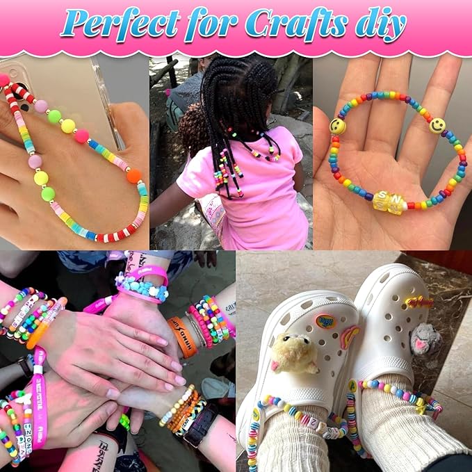 AIPRIDY 3600 Pcs Girls Toys Bracelet Making Kit, Unicorn/Mermaid Jewelry Activity, Flat College Style Beading for Friendship Jewelry Making, DIY Crafts for 4-12 Girls Birthday Christmas Gifts(Aqua)