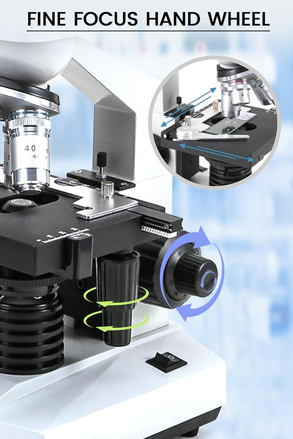 40X-5000X Compound trinocular Microscopes trinocular for Adults, with 5.0 mp Camera with Microscope Slides 30p, Microscope Accessories, Microscopes for School Laboratory Home Education Abbe Condenser